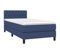 ATOMSTACK MAKER Letto a molle, 90 x 200 cm, con materasso a molle insacchettate, testiera regolabile in altezza e barra LED, blu, 100% poliestere, altezza 20 cm, per camera da letto e camera degli