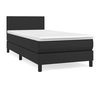 ATOMSTACK MAKER Letto a molle, 90 x 200 cm, nero, con testiera regolabile in altezza, materasso a molle insacchettate e topper delicato sulla pelle, per chi dorme sulla schiena e sulla pancia