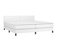 ATOMSTACK MAKER Letto a molle con materasso e topper, 200 x 200 cm, bianco, testiera artistica regolabile in altezza, anima a molle insacchettate, striscia LED (5 V), IP65, per camera da letto, con