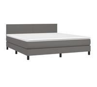 ATOMSTACK MAKER Letto a molle insacchettate (160 x 200 cm), design artistico grigio, testiera regolabile in altezza, striscia LED (5 V, IP65), con topper incluso, moderno, silenzioso e confortevole