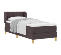 ATOMSTACK MAKER Letto a molle insacchettate con materasso a molle insacchettate, 80 x 200 cm, testiera regolabile, rivestimento in tessuto, telaio in legno di pino, topper incluso, letto singolo
