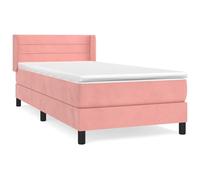 ATOMSTACK MAKER Letto a molle, rosa, 100 x 200 cm, con testiera regolabile in altezza, materasso a molle insacchettate (20 cm) e morbido rivestimento in velluto, rigidità media, ideale per chi dorme