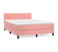 ATOMSTACK MAKER Letto a molle, rosa, 140 x 190 cm, con materasso a molle insacchettate e testiera in velluto regolabile in altezza, morbido, delicato sulla pelle, per chi dorme sulla schiena e sulla