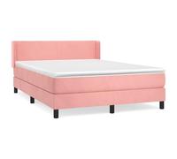 ATOMSTACK MAKER Letto a molle, rosa, 140 x 190 cm, con testiera regolabile in altezza, materasso a molle insacchettate e rivestimento in velluto delicato sulla pelle, per chi dorme sulla schiena e