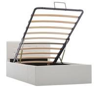 ATOMSTACK MAKER Letto con contenitore idraulico, bianco, pelle sintetica lucida, 211 x 98 x 73 cm, ideale per materassi da 90 x 200 cm, design moderno e funzionale per camere da letto piccole