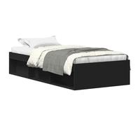 ATOMSTACK MAKER Letto con contenitore integrato, 90 x 200 cm, struttura nera in truciolato e pino massiccio, 6 cassetti laterali, design moderno per camera da letto, montaggio richiesto