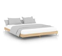 ATOMSTACK MAKER Letto con rete integrata, 120 x 200 cm, colore rovere Sonoma, struttura in pannello di particelle e metallo, doghe in compensato, montaggio facile, ideale per adulti
