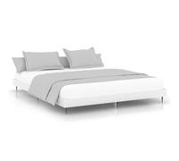 ATOMSTACK MAKER Letto con rete integrata, 120 x 200 cm, struttura in pannello di particelle e metallo, gambe in metallo rinforzate, doghe in compensato incluse, colore bianco, montaggio facile