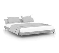 ATOMSTACK MAKER Letto con rete integrata, 200 x 200 cm, struttura in pannello di particelle e metallo in grigio cemento, design moderno e minimalista per camera da letto, montaggio facile