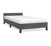 ATOMSTACK MAKER Letto con testiera e rete integrata, 80 x 200 cm, struttura in legno compensato con rivestimento in velluto grigio scuro, design moderno e minimalista per camera da letto
