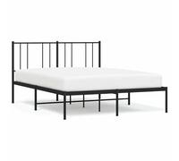 ATOMSTACK MAKER Letto con testiera in acciaio nero, 150 x 200 cm, struttura robusta con rete inclusa, altezza libera 26 cm, design moderno e minimalista per adulti, facile da montare