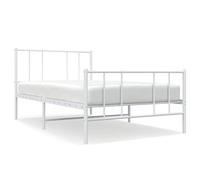 ATOMSTACK MAKER Letto in acciaio con testiera e pediera, struttura robusta 90 x 200 cm, colore bianco, include rete a doghe, altezza sotto il letto 26 cm, ideale per adulti e camere da letto piccole