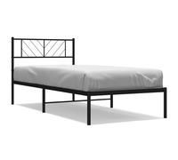 ATOMSTACK MAKER Letto in acciaio nero, 107 x 203 cm, con testiera, struttura robusta con doghe metalliche e 26 cm di altezza sotto il materasso, ideale per adulti, facile da montare