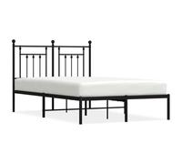 ATOMSTACK MAKER Letto in acciaio nero con testiera, struttura robusta 120 x 190 cm, altezza libera 26 cm, spazio portaoggetti inferiore, doghe incluse, facile montaggio, ideale per adulti