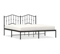 ATOMSTACK MAKER Letto in acciaio nero con testiera, struttura robusta 180 x 200 cm, include rete a doghe, altezza libera 26 cm, design moderno e minimalista per camera da letto, facile montaggio
