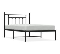ATOMSTACK MAKER Letto in ferro nero con testiera e rete incluse, 107 x 203 cm, struttura robusta in acciaio verniciato a polvere, altezza sotto letto 26 cm, design moderno e funzionale per camera da