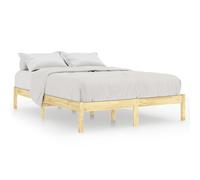 ATOMSTACK MAKER Letto in legno di pino massiccio, 140 x 200 cm, con rete integrata, non trattato, design moderno e robusto per camera da letto, facile montaggio, ideale per coppie e famiglie