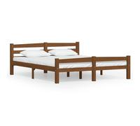 ATOMSTACK MAKER Letto in legno di pino massiccio, 160 x 200 cm, colore ambra, con doghe in compensato, design moderno e robusto per adulti, altezza del letto 32 cm, montaggio richiesto