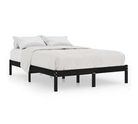 ATOMSTACK MAKER Letto in legno di pino massiccio, 200 x 200 cm, colore nero, con rete integrata e doghe incluse, design moderno e robusto per camera da letto