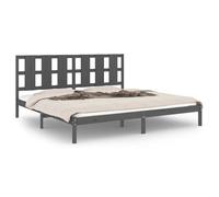 ATOMSTACK MAKER Letto in legno di pino massiccio, colore grigio, 200 x 200 cm, con testiera alta e doghe stabili per un maggiore sostegno, ideale per camere da letto moderne e scandinave