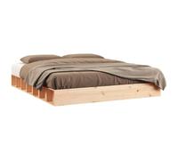 ATOMSTACK MAKER Letto in legno di pino massiccio da 200 x 200 cm, con rete integrata, struttura robusta, design basso (21 cm) ed estetica rustica naturale, ideale per camere da letto piccole o con