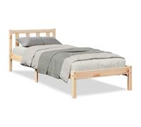 ATOMSTACK MAKER Letto in legno di pino massiccio non trattato, 80 x 210 cm (extra lungo), con rete integrata, design rustico scandinavo, per camera da letto, montaggio richiesto