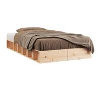 ATOMSTACK MAKER Letto in legno massello, 100 x 200 cm, struttura rustica in pino naturale non trattato, con doghe in compensato, ideale per camere da letto piccole, altezza bassa (202,5 x 118 x 21 cm)