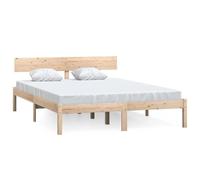 ATOMSTACK MAKER Letto in legno massello, 160 x 200 cm, con testiera fissa e rete integrata in pino non trattato, design moderno e robusto per camera da letto, montaggio semplice (senza materasso)