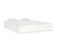 ATOMSTACK MAKER Letto in legno massello bianco, 140 x 190 cm, struttura in pino con rete integrata in compensato, design moderno e robusto, per camera da letto o camera degli ospiti