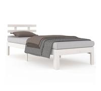 ATOMSTACK MAKER Letto in legno massello bianco, 90 x 190 cm, con testiera e doghe in compensato, per camera da letto, struttura robusta in pino naturale, ideale per bambini anziani e piccoli spazi