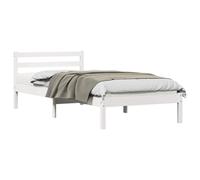 ATOMSTACK MAKER Letto in legno massello di pino bianco, con testiera e rete integrata, design moderno minimalista, 215,5 x 95,5 x 69,5 cm, ideale per camere urbane e contemporanee