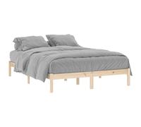 ATOMSTACK MAKER Letto in legno massello di pino naturale, 152 x 203 cm, struttura rustica con rete integrata per camera da letto, senza materasso, dimensioni totali 208,5 x 157,5 x 31 cm
