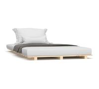 ATOMSTACK MAKER Letto in legno massello di pino naturale, 75 x 190 cm, struttura resistente con rete integrata, senza trattamento, ideale per adulti, stile rustico ed ecologico