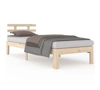 ATOMSTACK MAKER Letto in legno massello di pino naturale, 90 x 200 cm, con testiera e rete integrata, struttura robusta per adulti, adolescenti e camere piccole, design moderno e rustico