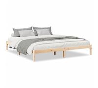 ATOMSTACK MAKER Letto in legno massello di pino naturale non trattato, 180 x 220 cm, extra lungo, struttura robusta con doghe incluse, ideale per camera da letto, stile rustico e moderno, montaggio