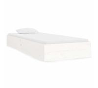 ATOMSTACK MAKER Letto in legno massiccio bianco, 75 x 190 cm, con rete integrata in compensato, per bambini e adulti, stile scandinavo moderno, facile da montare, ideale per stanze piccole