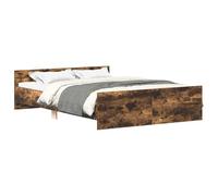 ATOMSTACK MAKER Letto in legno massiccio con testiera e pediera, struttura per materasso 120 x 200 cm, doghe in compensato stabili, stile rovere fumé, ideale per camera da letto moderna e classica