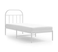 ATOMSTACK MAKER Letto in metallo bianco senza materasso, con testiera e rete incluse, 75 x 190 cm, acciaio verniciato a polvere, altezza sotto il letto 26 cm, ideale per camera da letto o camera degli