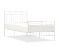 ATOMSTACK MAKER Letto in metallo con rete e gambe centrali, 90 x 200 cm, colore bianco, struttura in acciaio verniciato a polvere, altezza libera 26 cm, ideale per camere da letto piccole e come letto