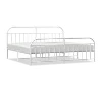ATOMSTACK MAKER Letto in metallo con rete integrata, 193 x 203 cm, struttura in acciaio verniciato bianco, altezza libera 26 cm, design elegante e robusto per camera da letto, montaggio facile
