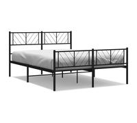 ATOMSTACK MAKER Letto in metallo con testiera e pediera, struttura robusta in acciaio verniciato a polvere nera, 140 x 190 cm, altezza libera 26 cm, ideale per camere da letto moderne e classiche