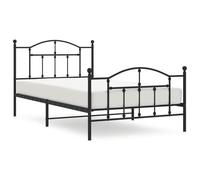 ATOMSTACK MAKER Letto in metallo nero con rete integrata, 107 x 203 cm, struttura in acciaio verniciato a polvere, altezza libera 27 cm, design moderno e robusto per camera da letto, montaggio facile