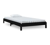 ATOMSTACK MAKER Letto pieghevole nero, 75 x 190 cm, in legno massello di pino, struttura robusta con rete inclusa, ideale per piccole stanze, camere da letto condivise e come letto supplementare