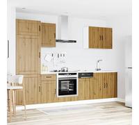 ATOMSTACK MAKER Lucca - Set di 7 armadietti da cucina in rovere Artisan, mobiletti sospesi e armadietti da forno per cucina da incasso (80/40/50/80/60/60/45 cm, larghezza x profondità x altezza)
