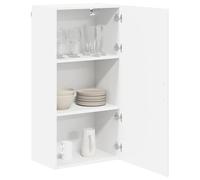 ATOMSTACK MAKER Mobile da cucina bianco, 50 x 31 x 100 cm, in legno lucido, con ante scorrevoli, più scomparti e portata 60 kg, moderno armadio da parete per un'organizzazione ottimale della cucina