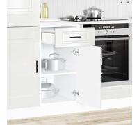 ATOMSTACK MAKER Mobile da cucina bianco lucido (40 x 46 x 81,5 cm), in legno con cassetto e piedini regolabili in altezza, moderno mobile da cucina, portata 60 kg, serie Porto