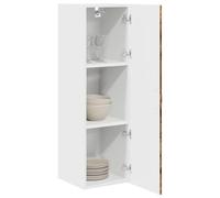 ATOMSTACK MAKER Mobile da cucina da parete, in legno di rovere affumicato, 30 x 31 x 100 cm, con 3 ripiani e porta a cerniera, moderno e salvaspazio