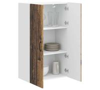 ATOMSTACK MAKER Mobile da cucina da parete, in legno effetto legno anticato, 60 x 31 x 100 cm, con 3 ripiani e 2 ante a cerniera, salvaspazio, robusto e moderno, per una cucina organizzata