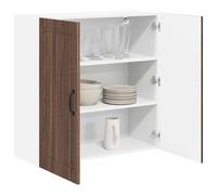 ATOMSTACK MAKER Mobile da cucina effetto rovere, 80 x 31 x 80 cm, marrone, armadio da parete in legno con ante scorrevoli, mobile da cucina moderno per una conservazione ordinata, pronto per il