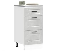ATOMSTACK MAKER Mobile da cucina grigio cemento, 40 x 46 x 81,5 cm, in legno con piedini regolabili in altezza, portata 50 kg, serie Porto, mobile sottolavello per cucina moderna